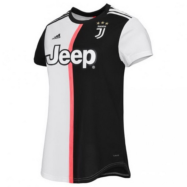 Camiseta Juventus Replica Primera Ropa Mujer 2019/20 Negro Blanco